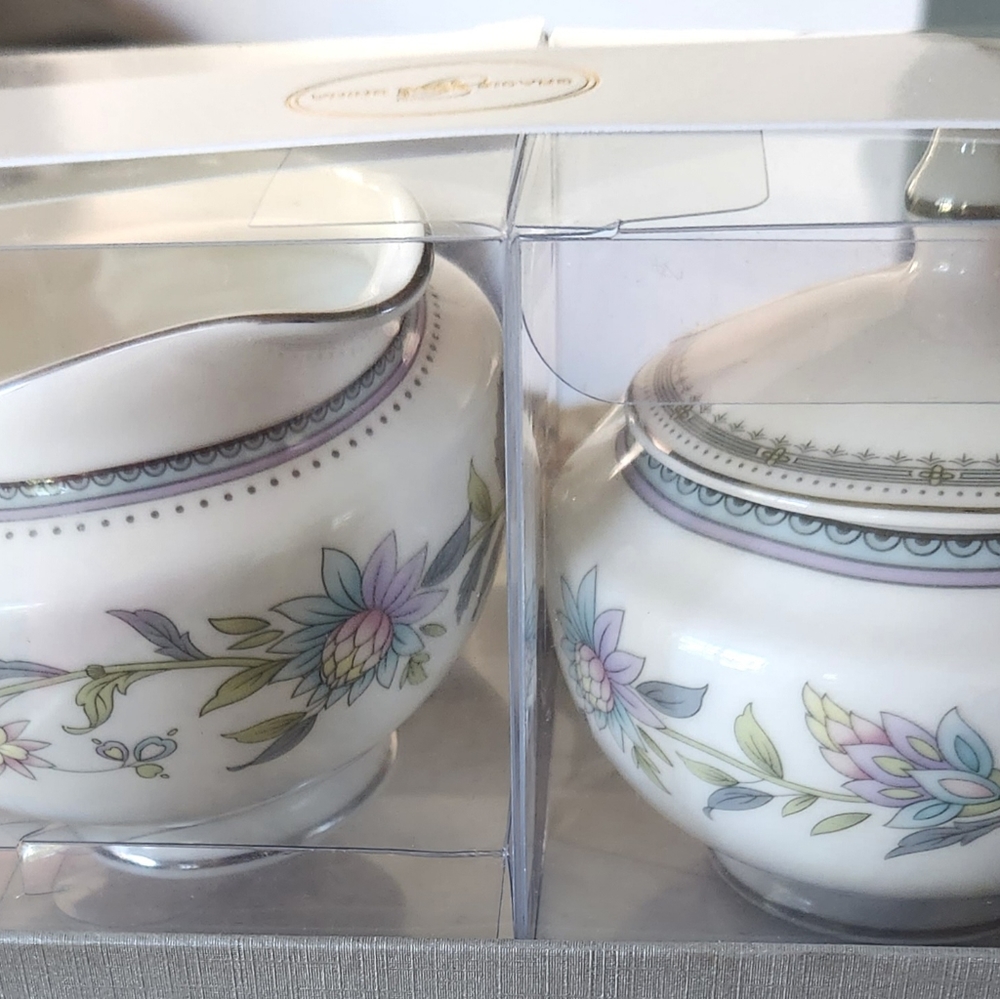 Grace Teaware Flowers Porcelain Sugar Bowl And Creamer Set ~ New.